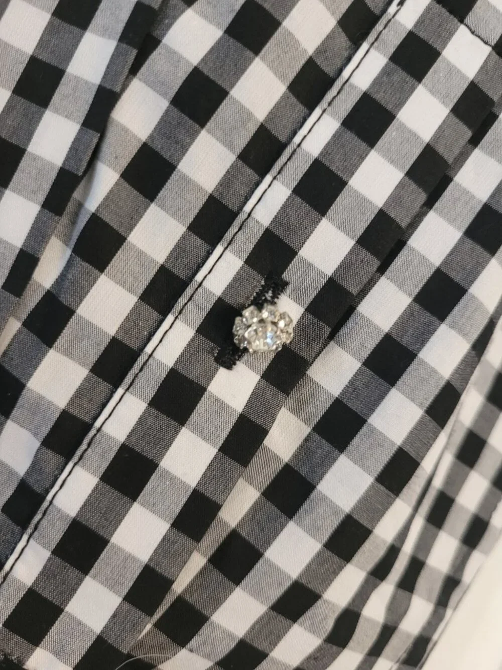 J. Crew Collection Embellished Cropped Button-Up Shirt in Cotton Poplin Gingham